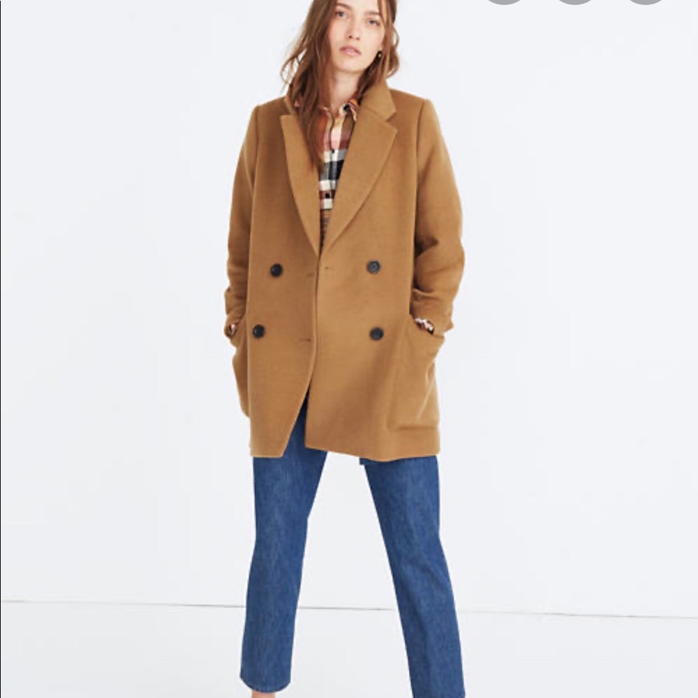 Madewell Hollis Double-Breasted Tan/Camel Coat